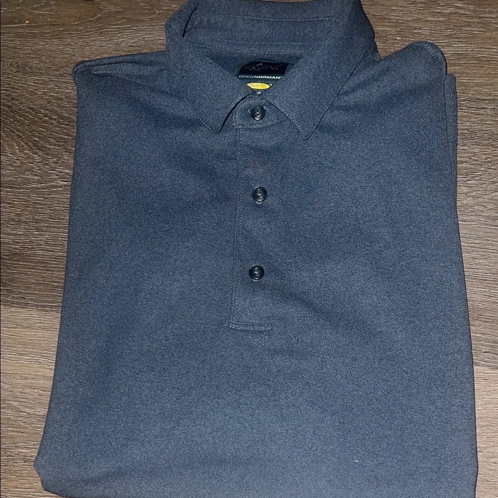 Men's Heather Blue L Short Sleeve Polo Play Dry Material  GUC